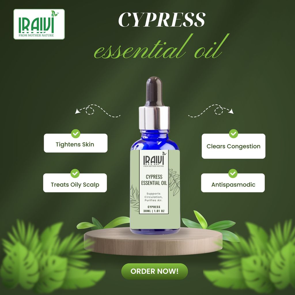 Iraivi Premium Cypress Essential Oil | Pure & Natural by Iraivi Organics view 2