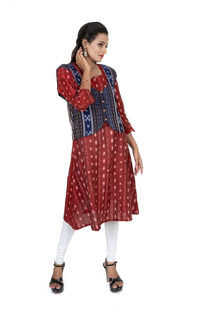 GHL � GUENDICHA HAAT LLP Sambalpuri Certified Handloom Women's Pure Cotton Jacket view 2