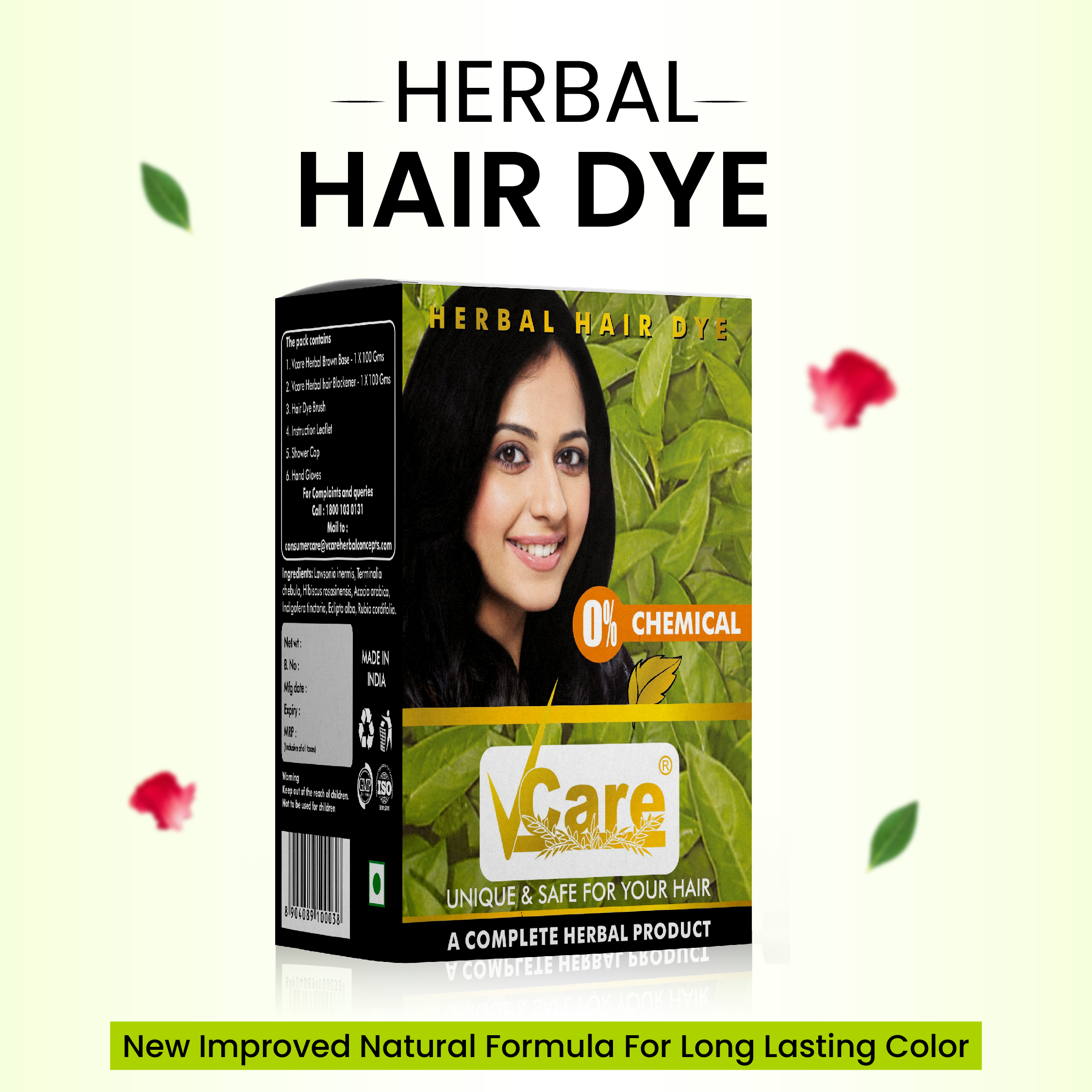 Herbal Hair Dye Black for Men & Women - 60gms