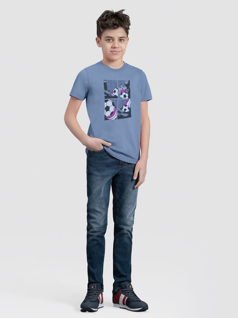 Teen Boys Light blue Graphic Print T-Shirt view 2