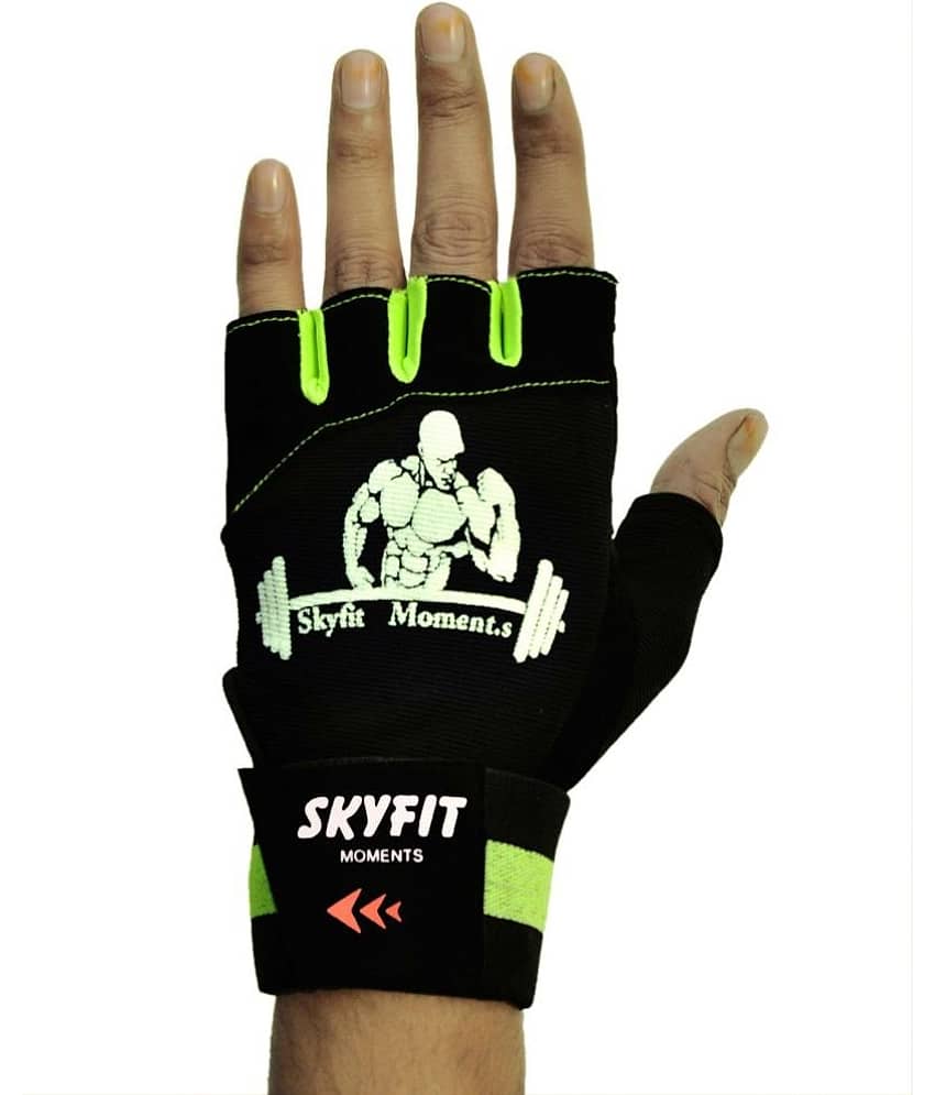 NOSPEX 21GREEN Unisex Polyester Gym Gloves For Professional Fitness Training and Workout With Half-Finger Length