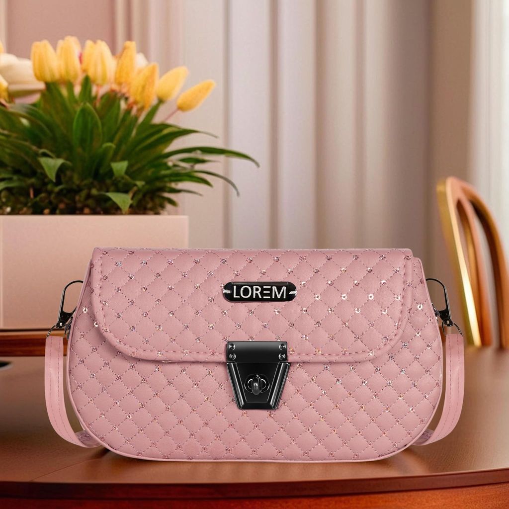 LOREM Faux Leather Handbag for Women � Turnlock Closure, Adjustable Shoulder Strap, Stylish & Compact, 1.35L Capacity view 2