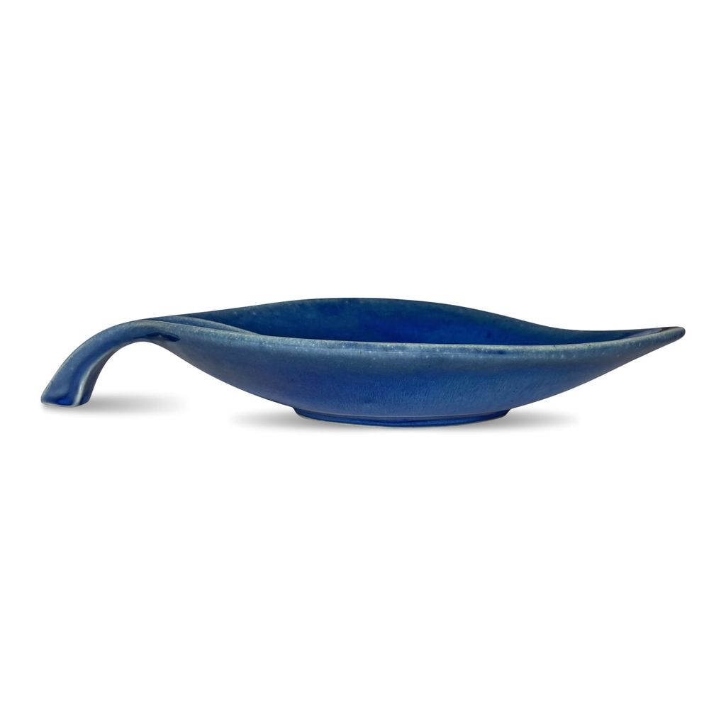 Ceramic Dining Studio Collection Navy Blue Leaf Shaped Ceramic Serving Platter view 2