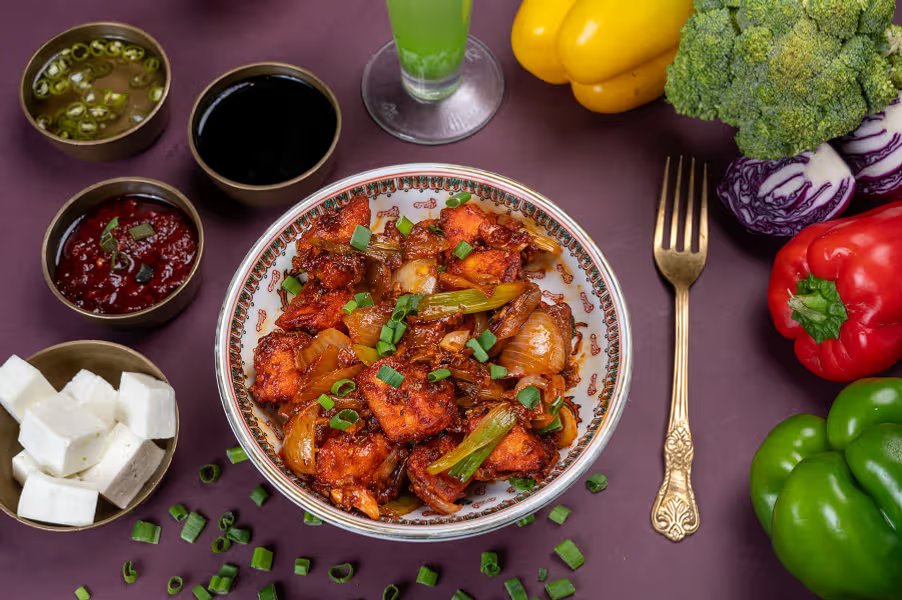 Paneer Schezwan Dry (16 Pieces)