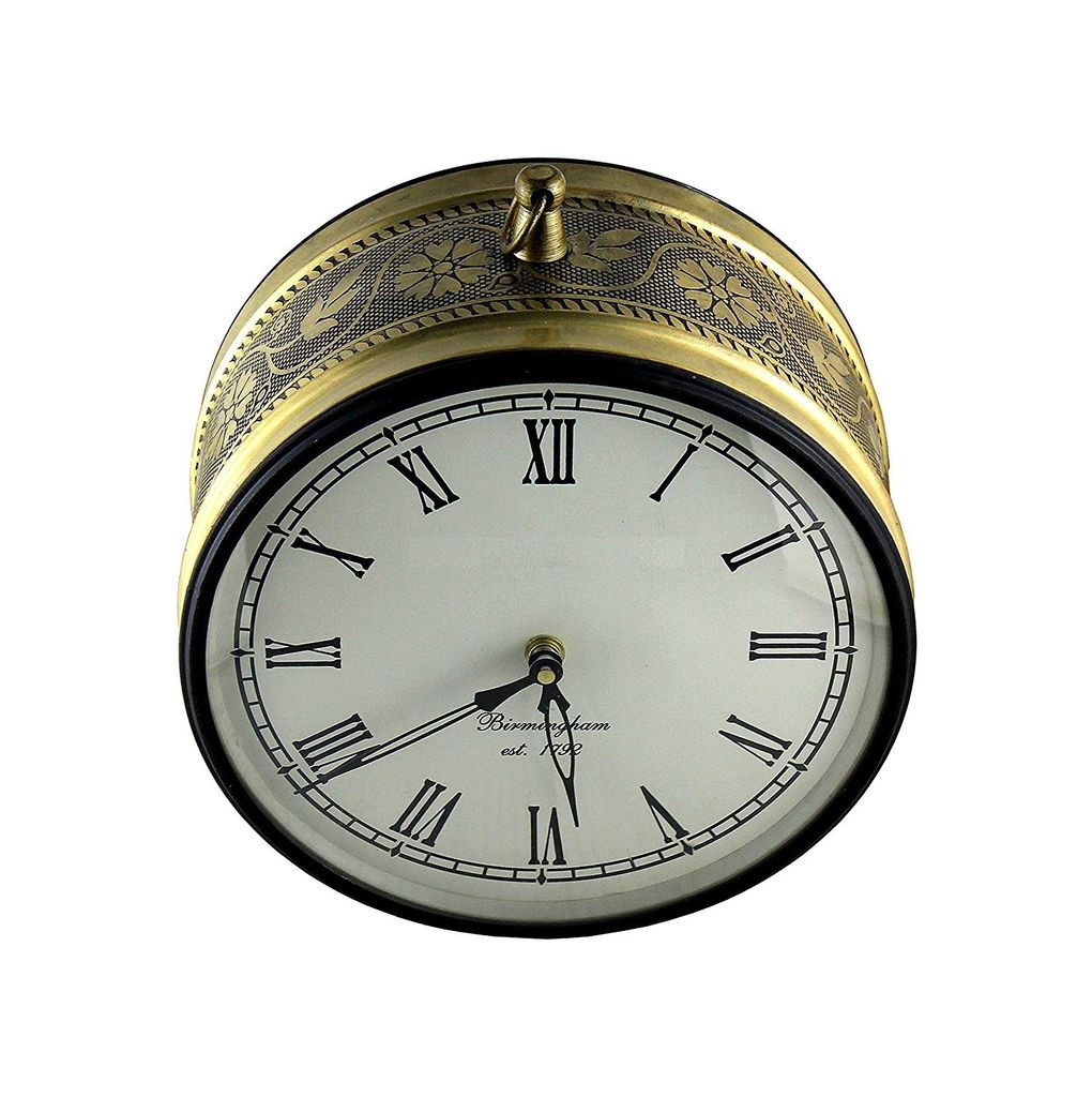 Kiran Handicrafts - Clock/Platform Analog Wall Clock/Double Sided Brass Clock/Victorian Royal Antique Plaform Double Sided Wall Clock for Gallery/Gift for Festival view 2