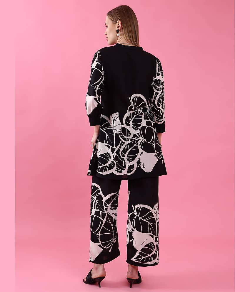 Sheetal associates Women Printed Top With Trousers Co-Ord Set ( Black ) view 2