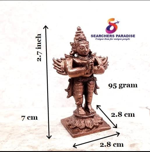 Searchers Paradise - Copper Idols Garudar, 2.75 inches, Copper Handmade 95 Grams, Patina Antique Finish, Pack of 1 Piece view 2
