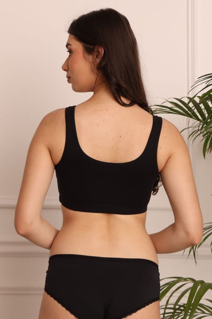 Cotton Bra ComfortTM Black view 2