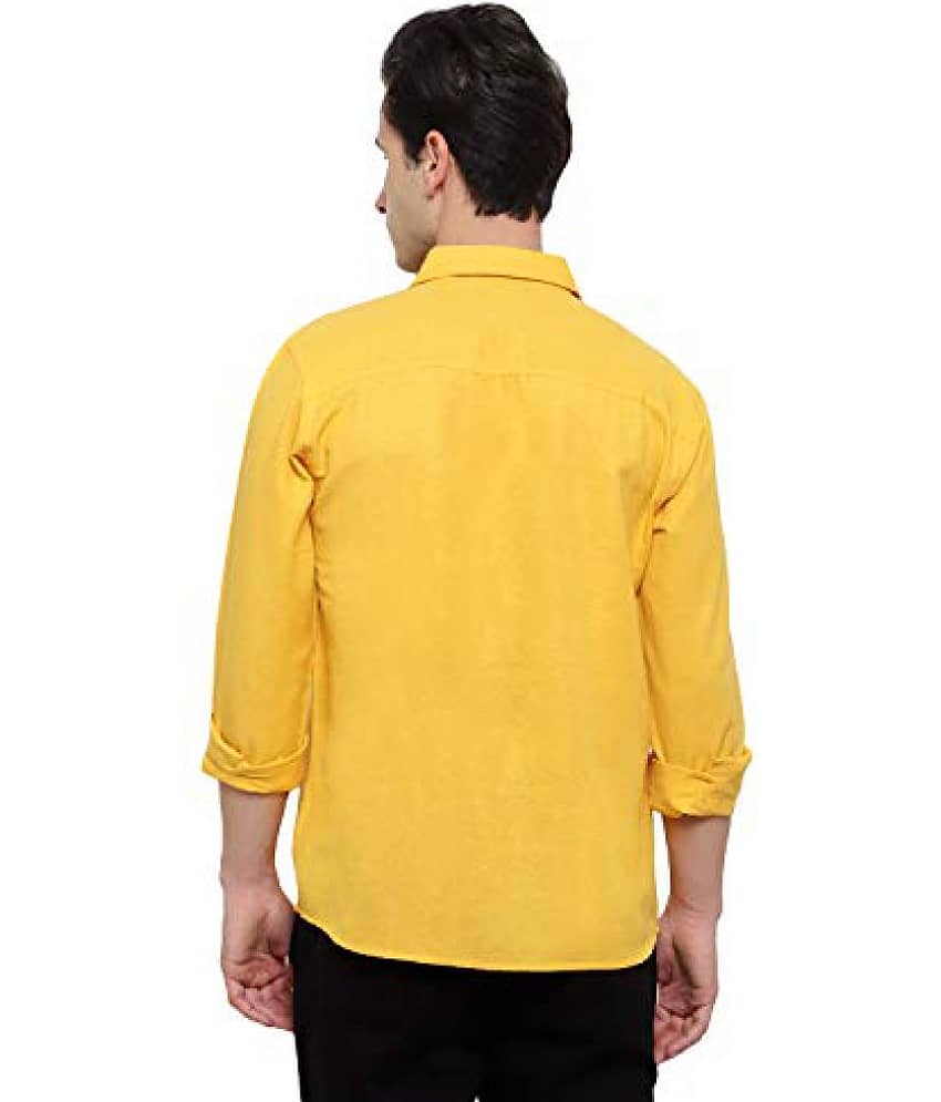 Latest Chikan - Cotton Blend Regular Fit Orange Men's Casual Shirt ( Pack of 1 ) view 2