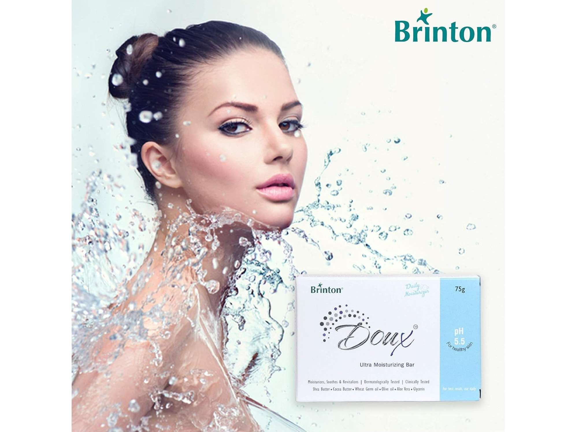Brinton DOUX Daily Ultra Moisturizer Soap Bar with pH 5.5 75g x pack of 2 view 2