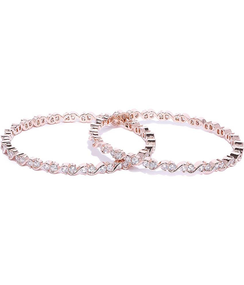 Priyaasi - Rose Gold Bangle Set (Pack of 1) view 2