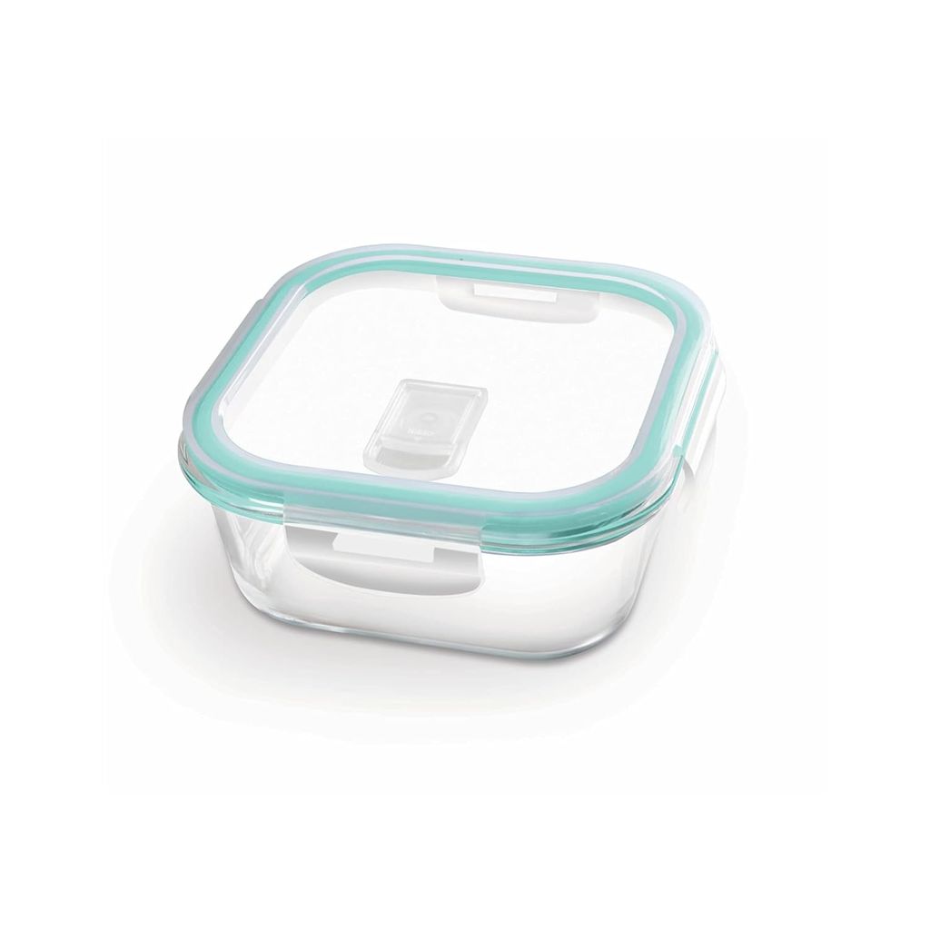 Treo by Milton Hi Borosilicate Clip Fresh Glass Storage Square Container for Kitchen With Air-Tight Lid, Microwave & Oven Safe, 800 ml, Transparent view 2