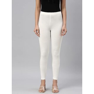 SHE PURE LUXURY WEAR Ankle Length Ethnic Wear Legging (White, Solid) view 2