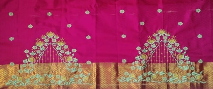 Pink silk Embroidery Blouse With Floral Motifs view 2