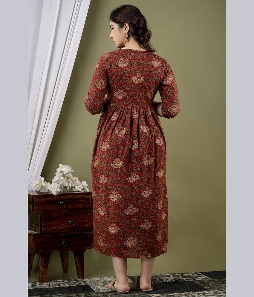 Nevisha Style Brown Cotton Maternity Kurta Single view 2