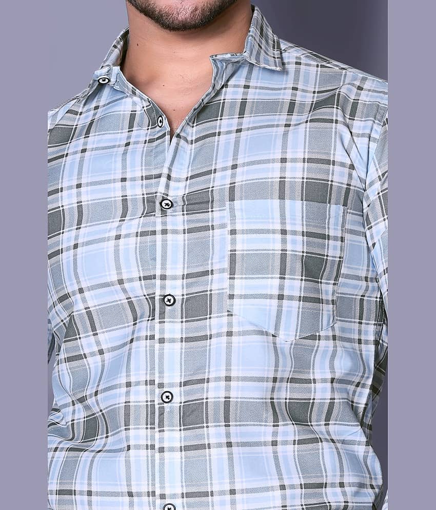 MOUDLIN Cotton Blend Slim Fit Checks Full Sleeves Men's Casual Shirt - Beige ( Pack of 1 ) view 2