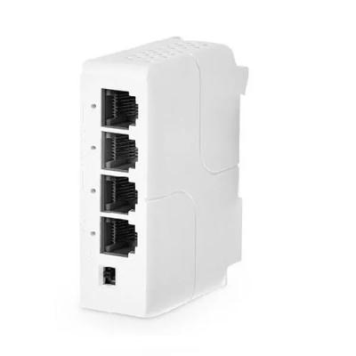 Poe Extender 1 in 3 Out | PoE Powered Passthrough Switch Extend Wall and Din-Rail Mount (Indoor) view 2