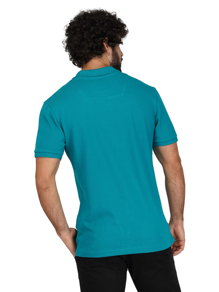 Solid Polo Shirt-TROPICAL GREEN view 2