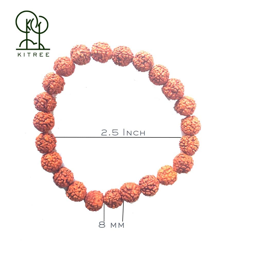 KITREE RUDRAKSHA BRACELET 8MM ROUND FOR UNISEX (BROWN COLOR) view 2