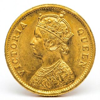 5 Rupees 1870 Victoria, British India Gold-plated Fantasy Coin Silver Collection view 2