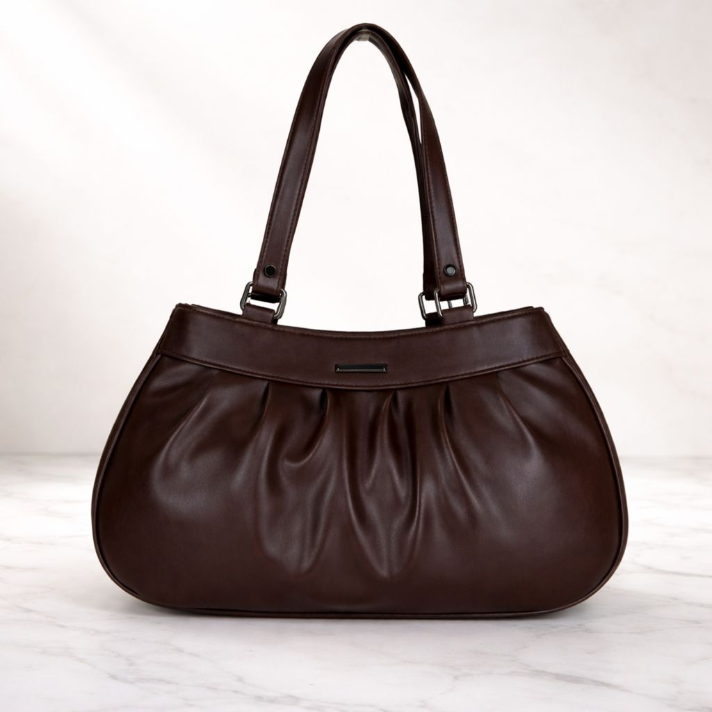 Elegant Women’s Pleated Handbag with Dual Shoulder Straps | Daily Use Stylish Purse view 2