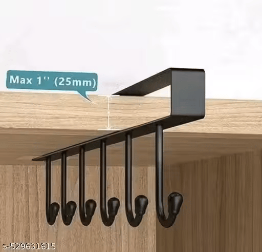 Under Cabinet Utensil Holder with Hooks view 2