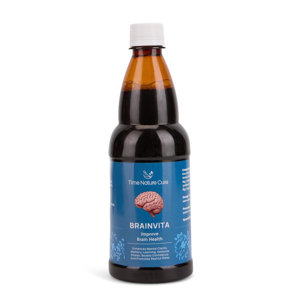 Time Nature Cure Brainvita Syrup | Ayurvedic Brain Tonic for Memory, Stress Relief & Sleep Support | 600ml view 2