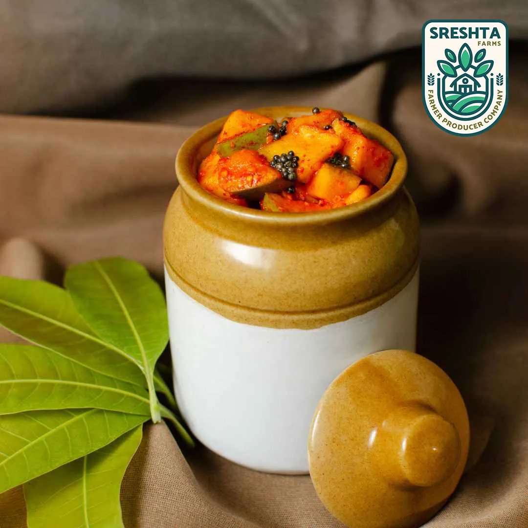 Sreshta Farms Andhra Spicy Mango Pickle Traditional Taste view 2