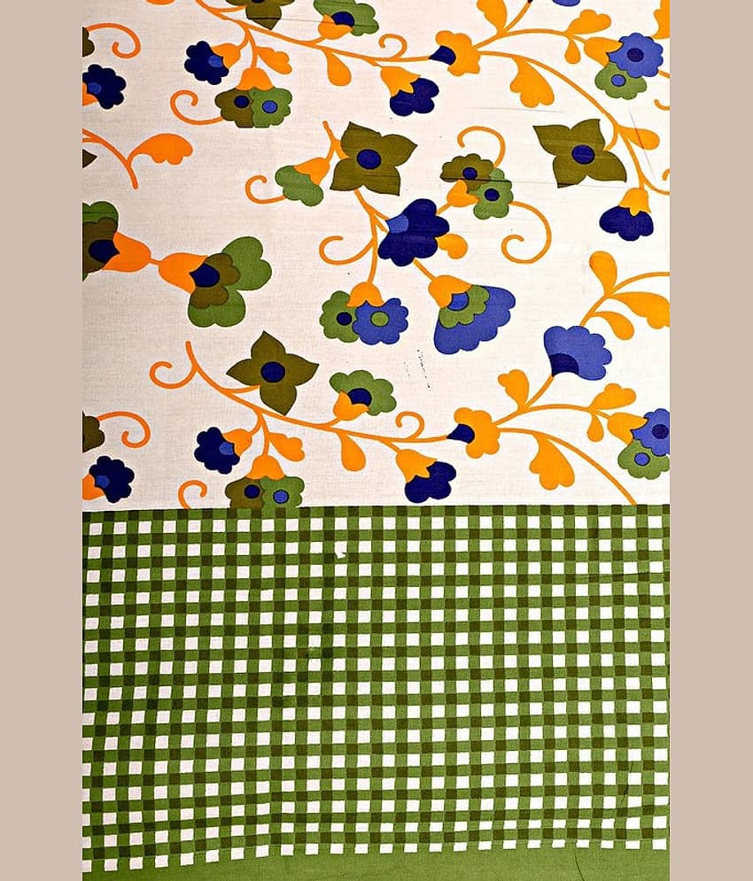 ABHACLOTHO Cotton 1 Double Bedsheet with 2 Pillow Covers ( Green ) view 2