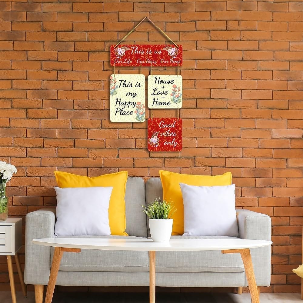 Charmor This is us OUR LIFE Decorative Wooden Wall Hanger for Living Room | Bedroom | Home Decor | Office | Gifts (WH2908) view 2