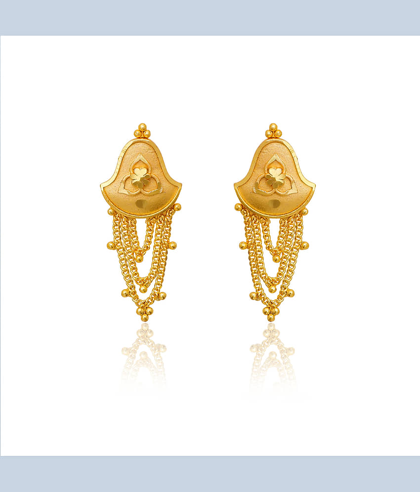 LUV FASHION Gold Chandelier Earrings ( Pack of 1 ) view 2