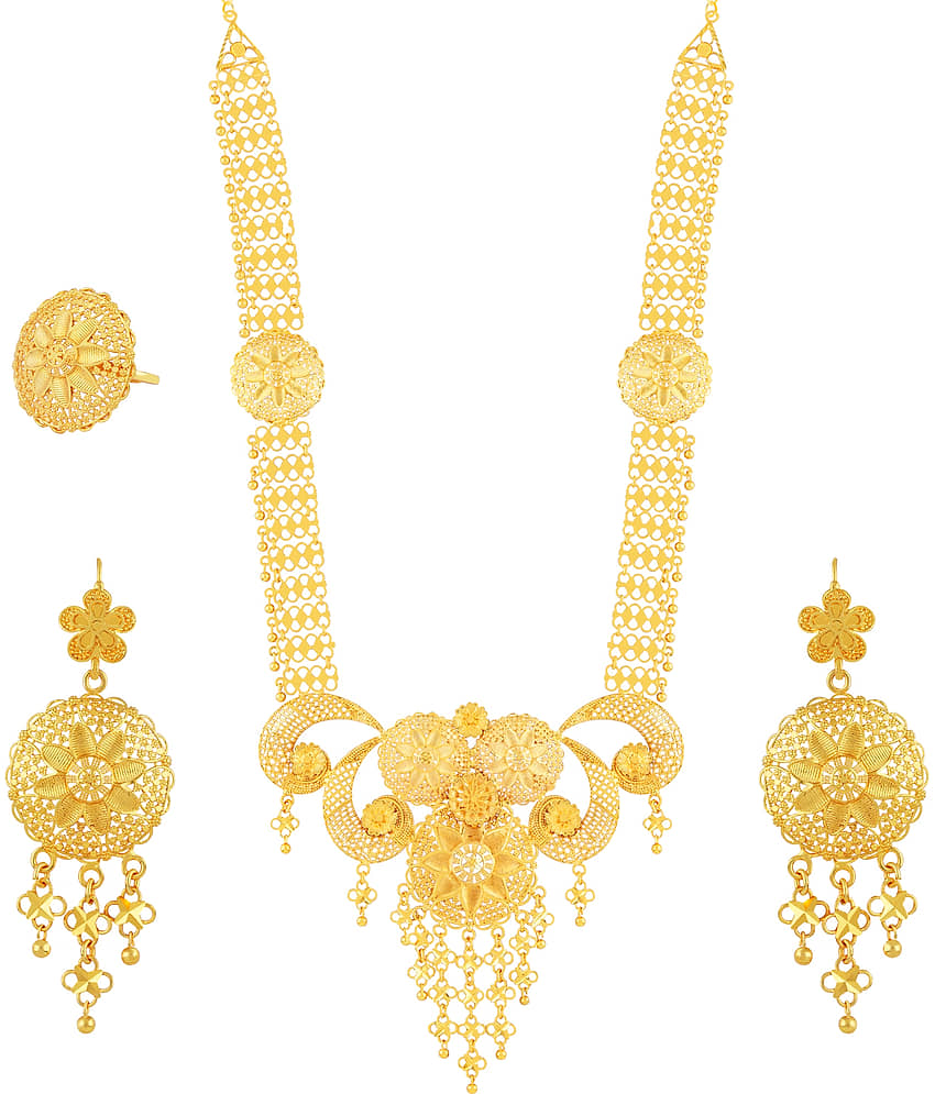 ShreejiHuff Alloy Golden Traditional Necklaces Set view 2