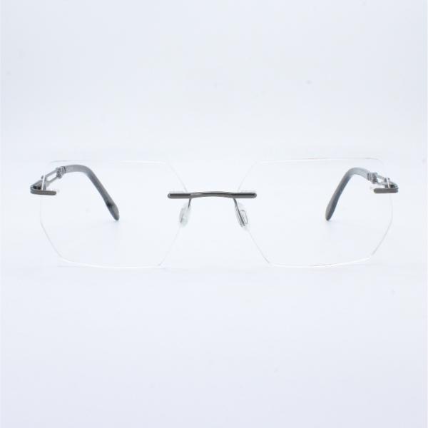 Lensoz Elite X Luxe Rimless Geometric 4 - Gunmetal - Medium view 2