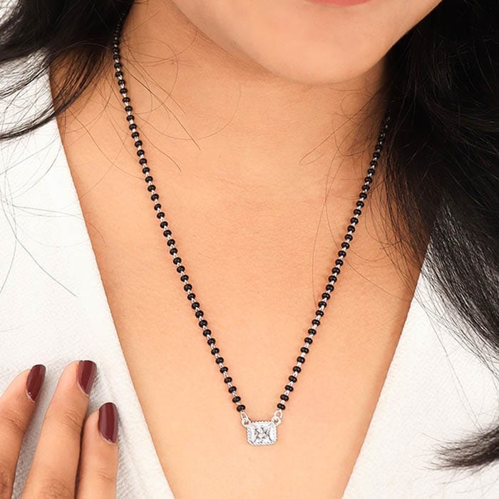 Silver Classic Rectangle Mangalsutra view 2