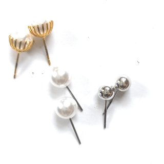 Beautiful Earing Pearl Silver Gold Plated view 2