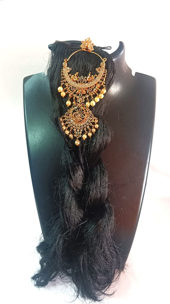 Pearl and Kundan Stone Studded Traditional Indian Nath for Women view 2