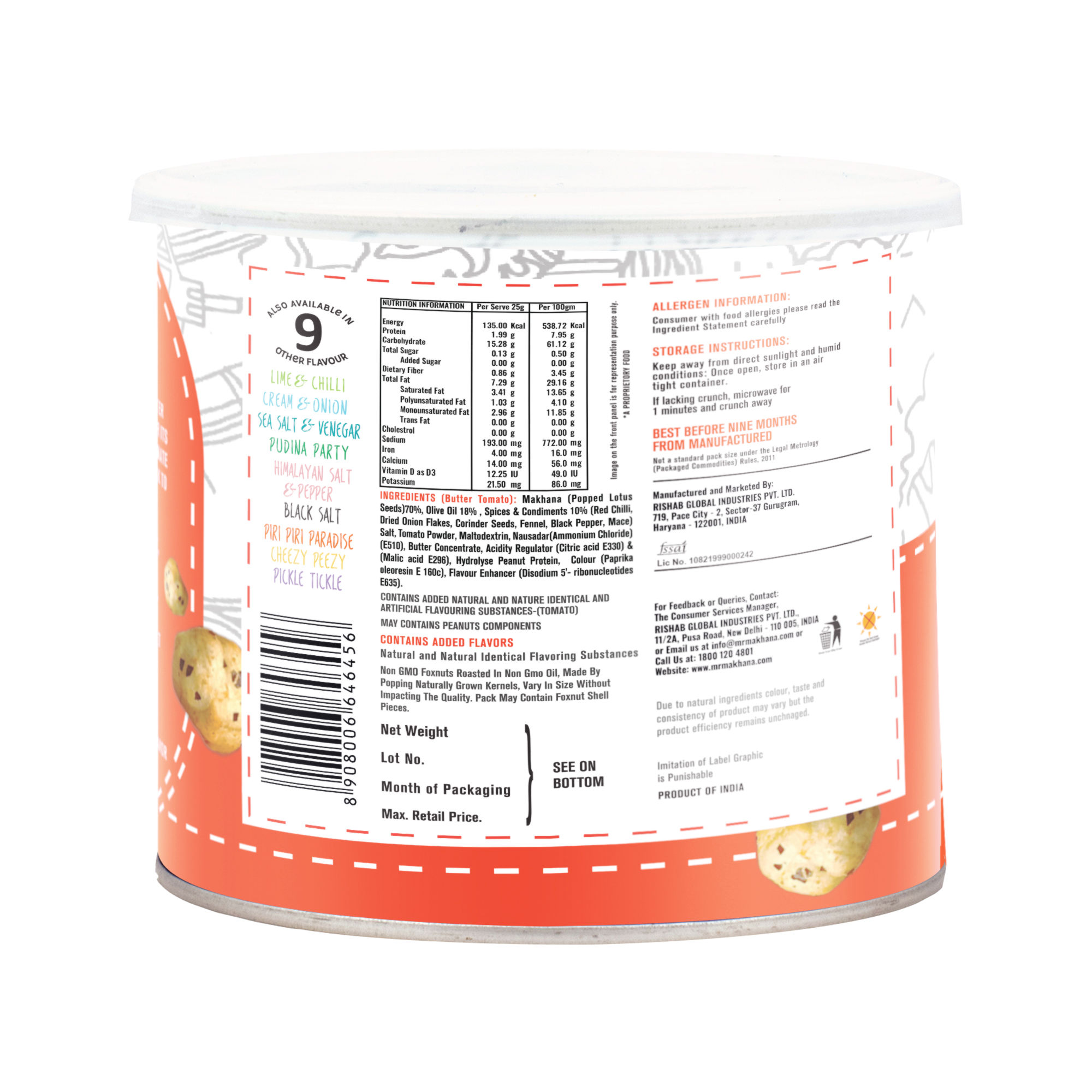 Mr Makhana Butter Tomato - 50 gm, Pack of 3 view 2