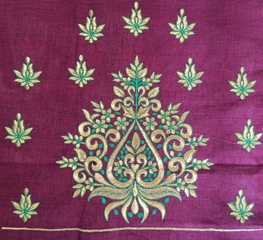 Embroidered blouse with zari and gota work view 2