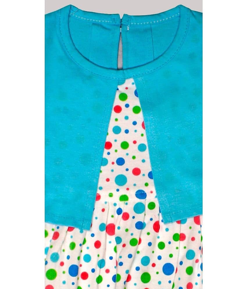 TRITI Cotton Frock For Girls ( Pack of 1 , Blue ) view 2