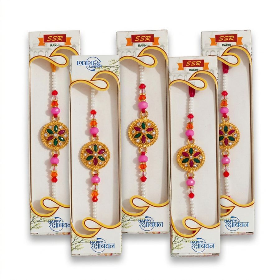 SSR Traditional Festive Rakhi Set - Pack of 5