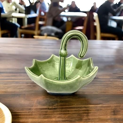 STOREPEDIA Ceramic Studio Design Umbrella Basket for Kitchen, Dining Table, Fruits, Food, Dryfruits Decorative, Gift Use, Jewelry, Earrings Rings Organizer Basket, 15 Cm Pack Of 1, Glossy Finish view 2