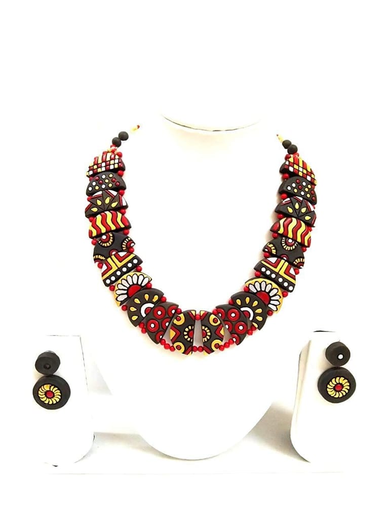 EKAM EK TERRACOTTA jewelry neckpiece set for women and girls for saree, suit and skirt multicolour jewelry view 2