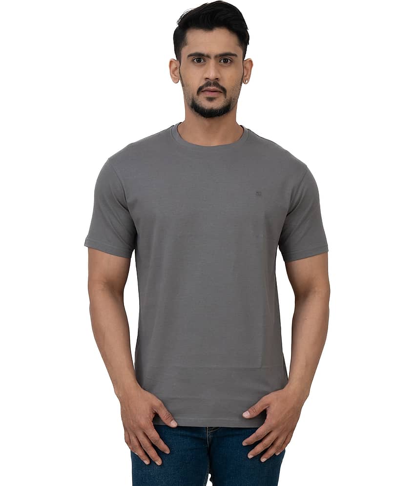 Cotstyle Pack of 1 Cotton Regular Fit Men's T-Shirt ( Grey ) view 2