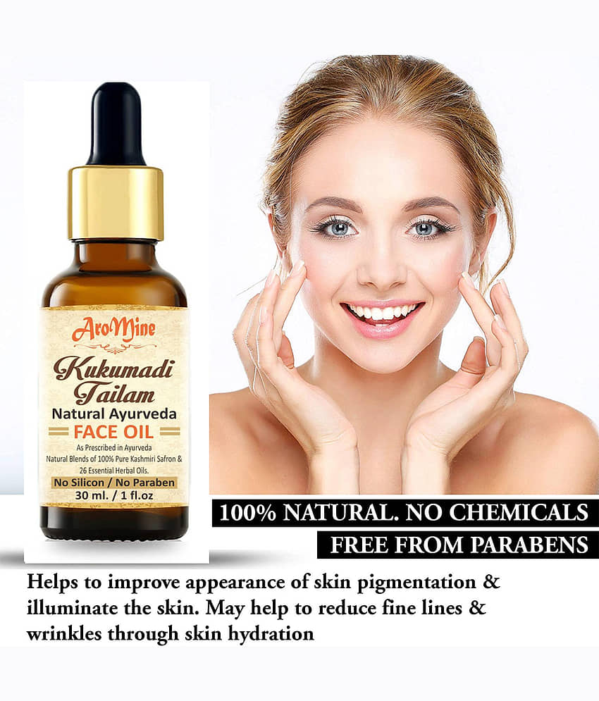 Aromine Ayurvedic Kumkumadi Face Oil For Skin Brightening & Glowing Skin For Men & Women Face Serum 30 mL view 2