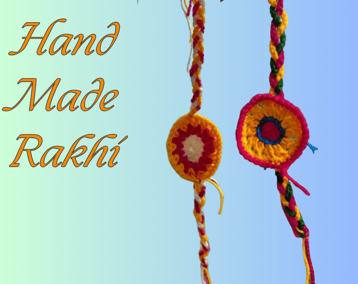 Hand Made 10 Rakhi with Hand Made Pocho Gift Pack view 2