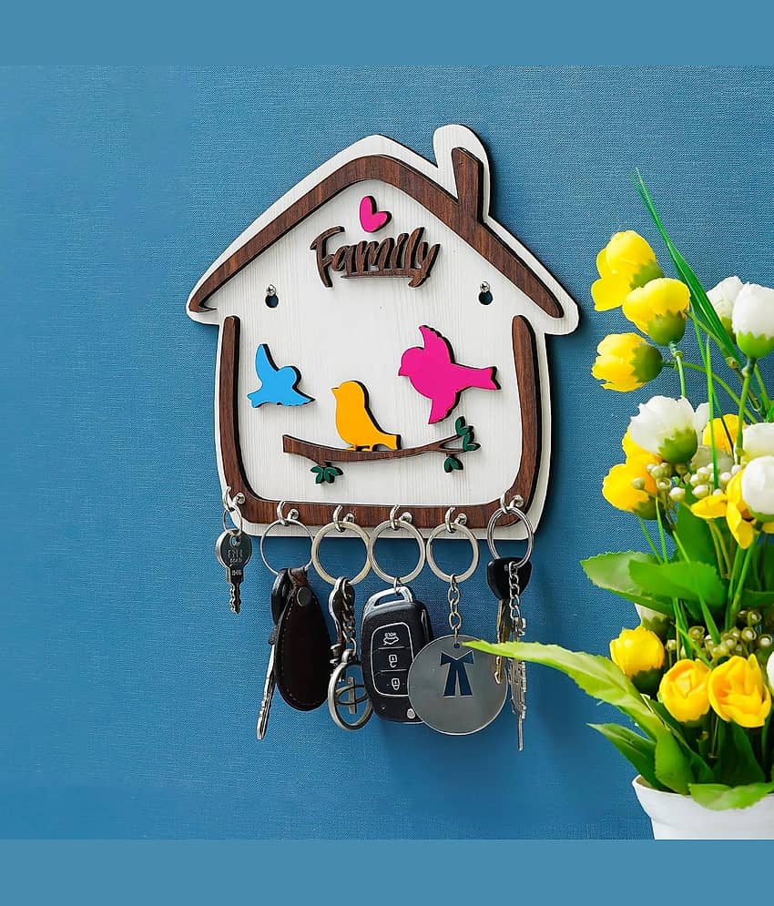 JaipurCrafts Multicolour Wood Key Holder - Pack of 1 view 2