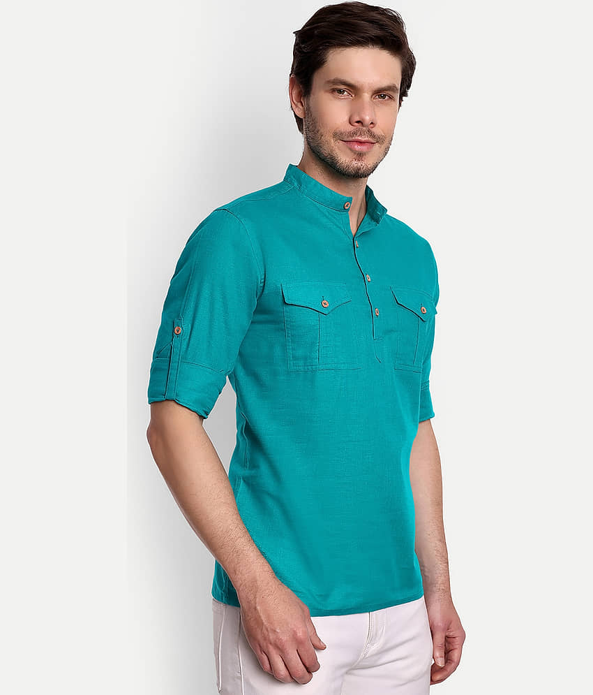 Vida Loca - Maroon Cotton Blend Men's Shirt Style Kurta ( Pack of 1 ) view 2
