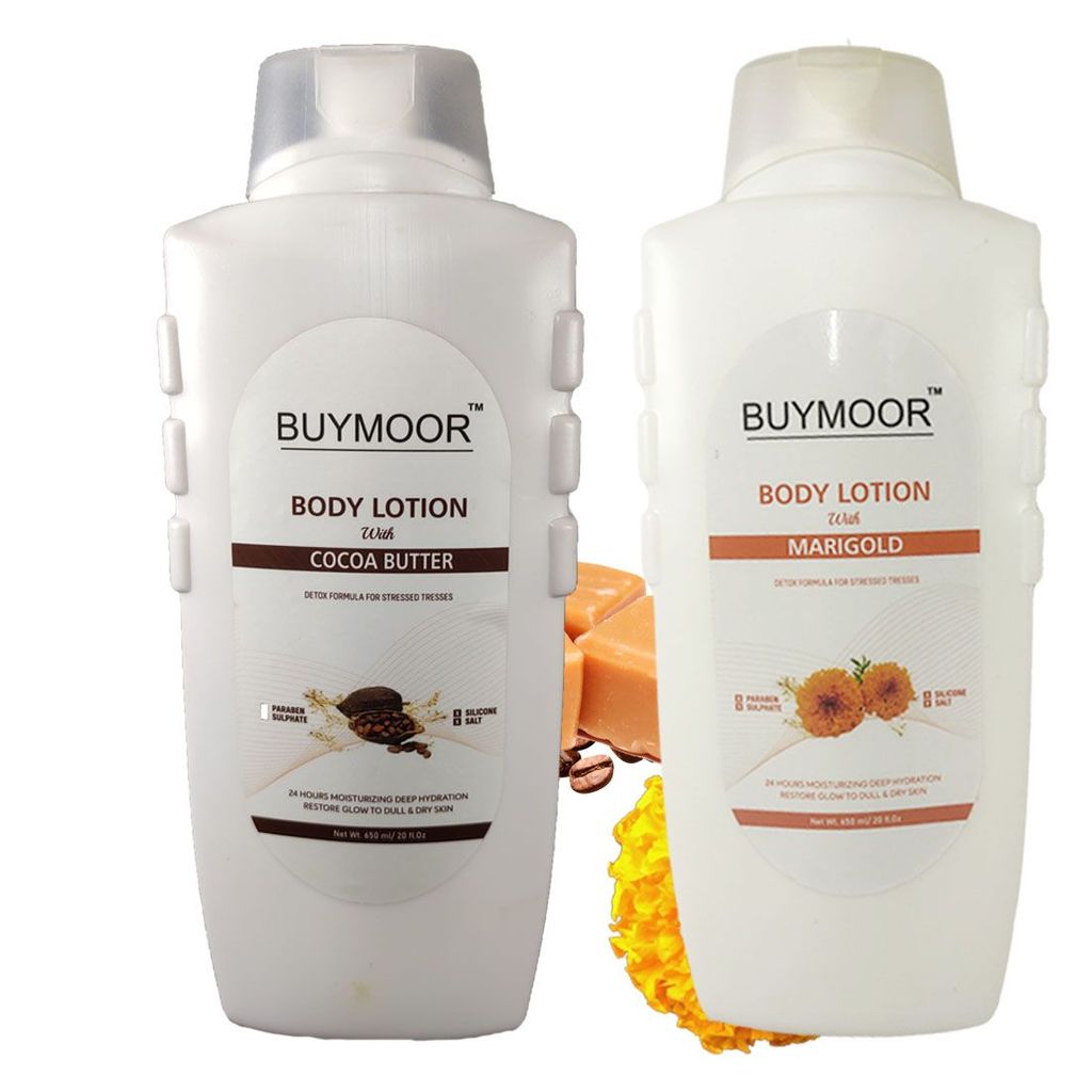 BUYMOOR Cocoa Butter & Marigold Deep Nourishing Skin Brightening Body Lotion Men & Women 1300 ML(Pack Of 2). view 2