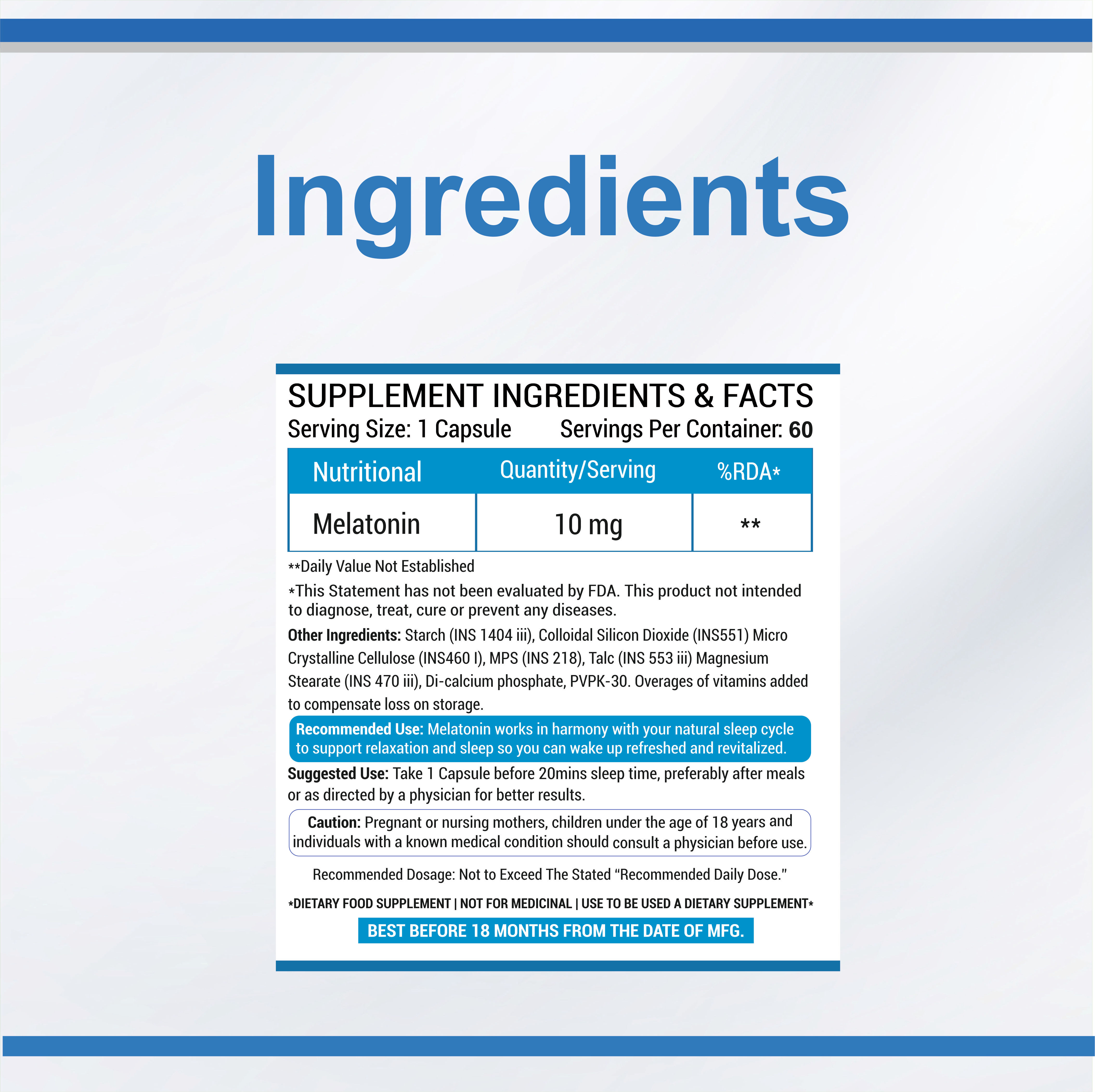 BLUE MOUNTAIN Melatonin Capsule, 60 Capsule view 2
