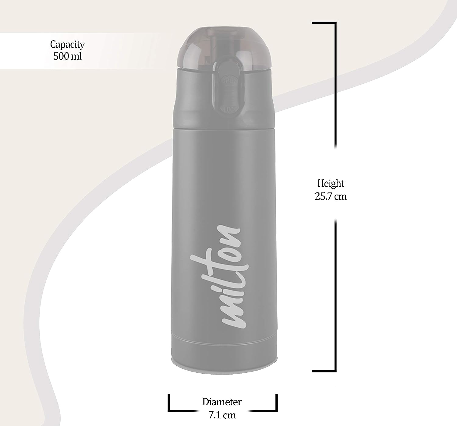 Milton New Crown 600 Thermosteel Hot or Cold Water Bottle 500 Ml (Green) view 2